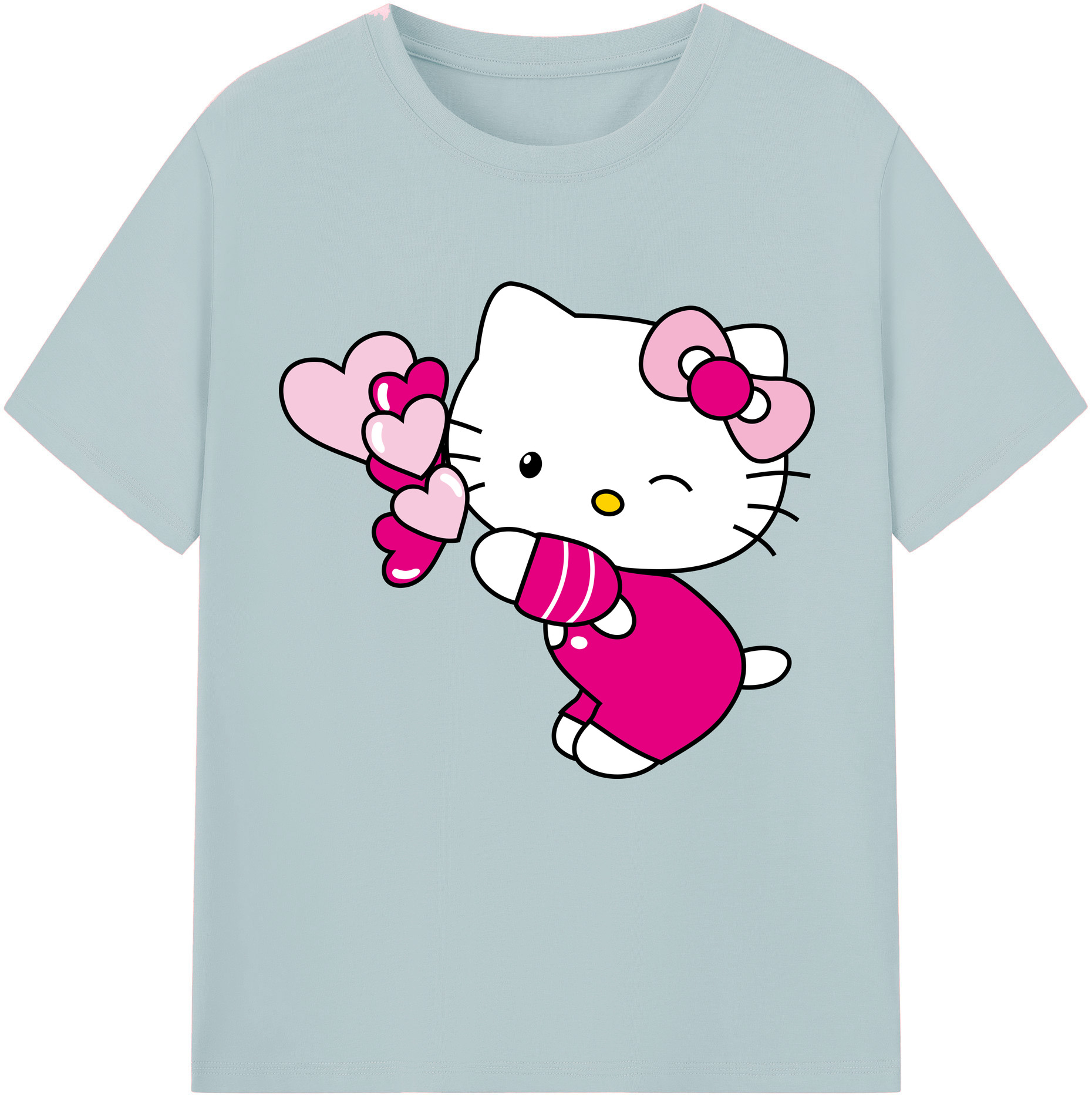 （画像用） Hello Kitty ハローキティ 綿100％半袖Tシャツ（フロントプリント）